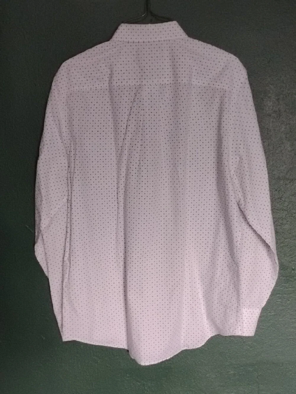 Banana Republic White Dress Shirt with Navy Micro-Dot Pattern